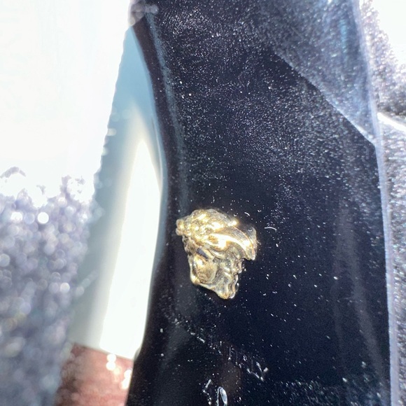 Versace Sandals 9.5 Black. Authentic Aevitas Medusa Crystal Ankle-Strap Platform - Picture 7 of 13